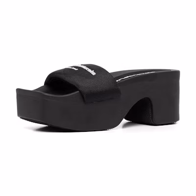 (W) Alexander Wang Open-Toe Platform Slide 'Black Fashion'