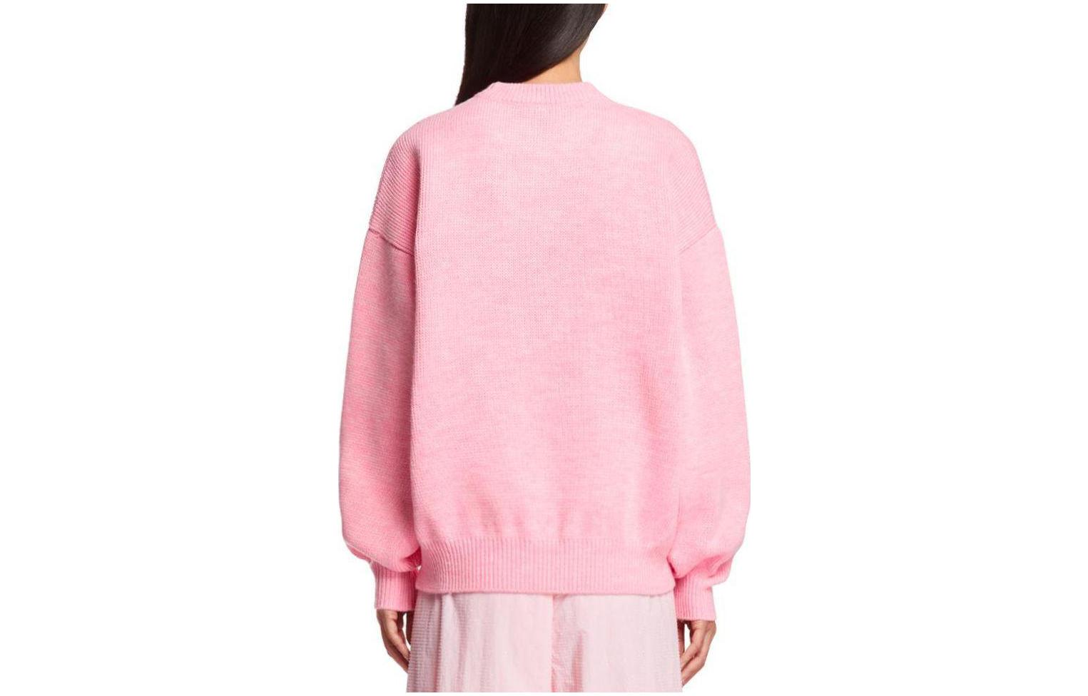 Lookbook (W) 亚历山大王宽松落肩圆领毛衣 女款 粉色 UKC1231057-001
