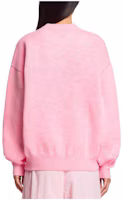 Lookbook (W) Alexander Wang 女款粉色大尺碼落肩圓領毛衣。 UKC1231057-001