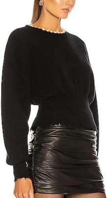 (W) 亚历山大王珍珠项链露背针织毛衣女款黑色 1KC4231070-001 Purchase (W) 亚历山大王珍珠项链露背针织毛衣女款黑色 1KC4231070-001