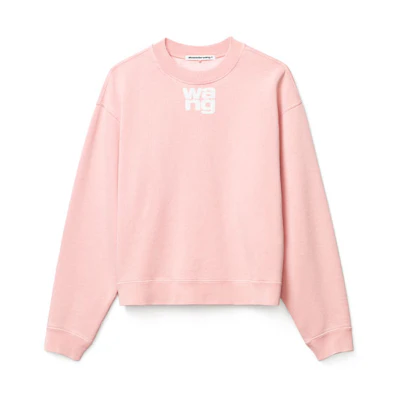 (Women) Alexander Wang Pink Foam Logo Terry Pullover Sweatshirt 4CC3211258-952