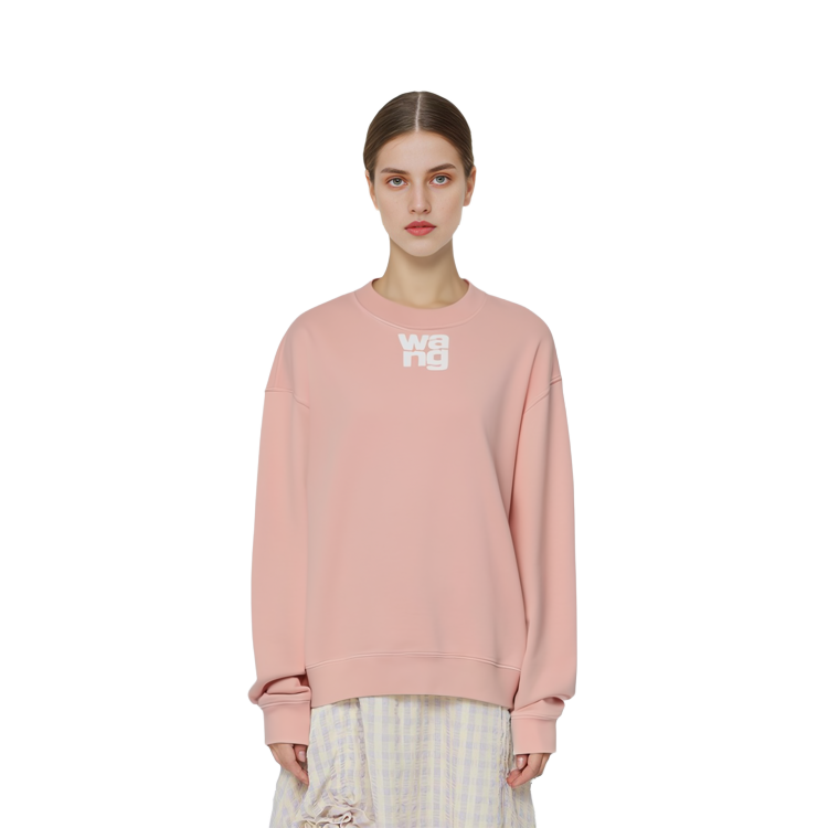 (Women) Alexander Wang Pink Foam Logo Terry Pullover Sweatshirt 4CC3211258-952 圖 14