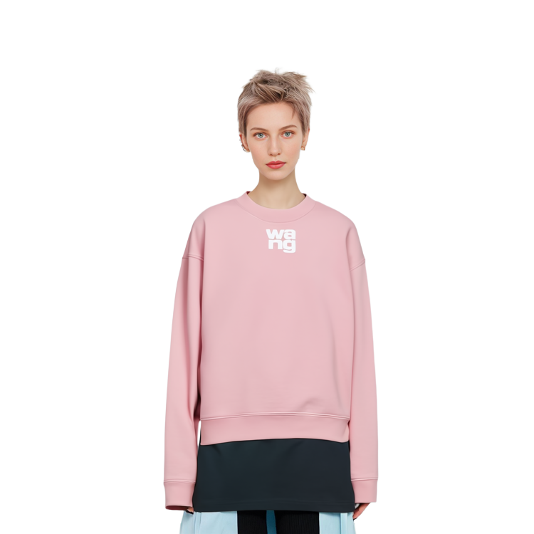 (Women) Alexander Wang Pink Foam Logo Terry Pullover Sweatshirt 4CC3211258-952 圖 9