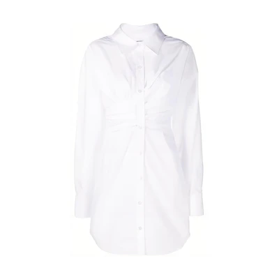 (Women) Alexander Wang Pleated Solid Long Sleeve Shirt Dress 4WC2236213-111