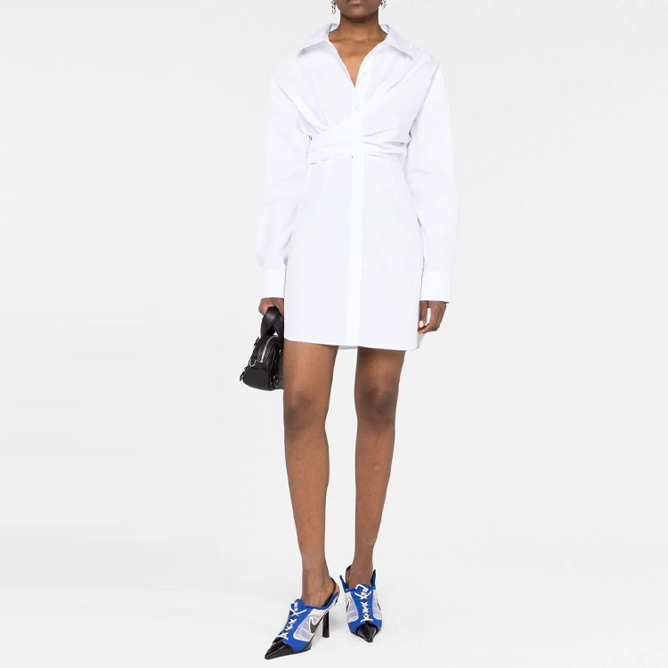 Lookbook (W) Alexander Wang Kemeja Dress Lengan Panjang Lipit Solid 4WC2236213-111