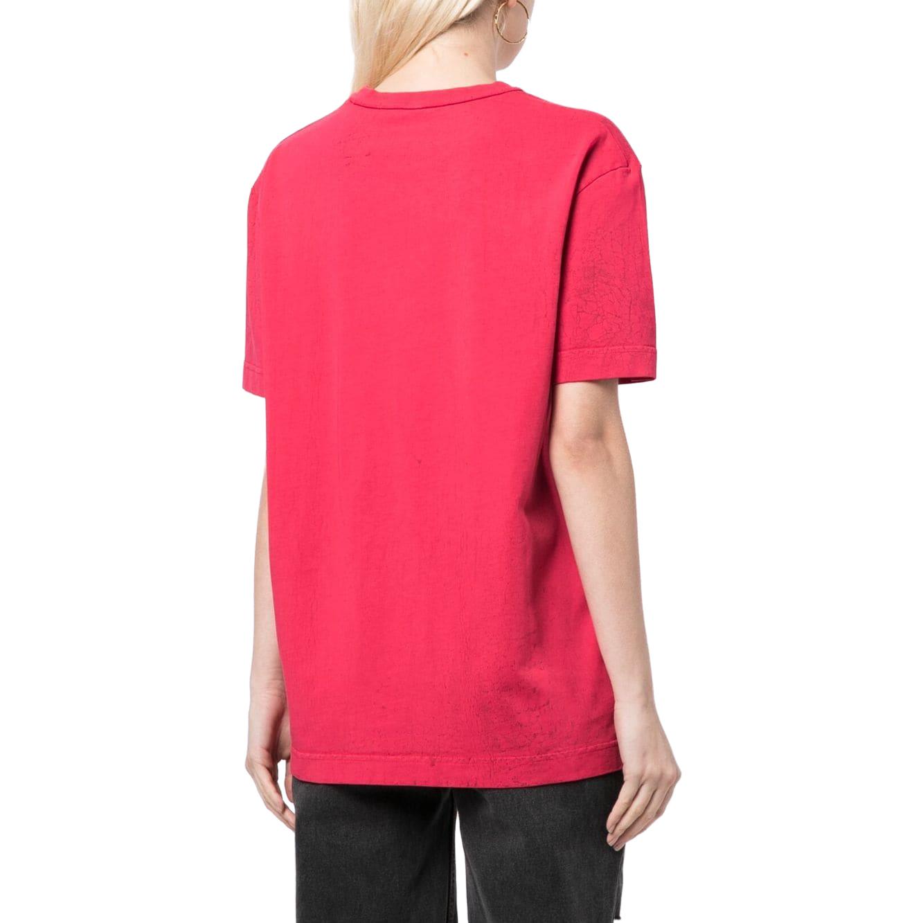 Purchase (Women) Alexander Wang Plum Pink Logo Print Oversized Crewneck T-Shirt UCC2231622