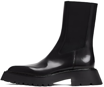 (W) Alexander Wang Presley 'Bota de Tacón Grueso de Cuero Negro' 30122B011001 Buy (W) Alexander Wang Presley 'Bota de Tacón Grueso de Cuero Negro' 30122B011001