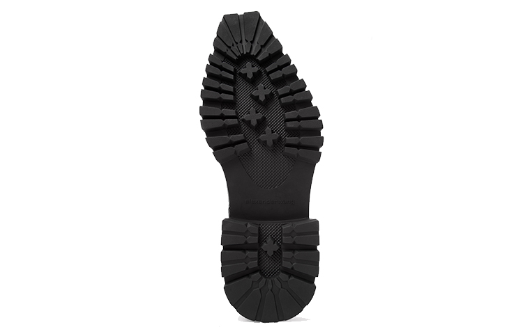 Shop (W) Alexander Wang Presley 'Kasut Kulit Tumit Tebal Hitam Fesyen Mudah' 30122B011001