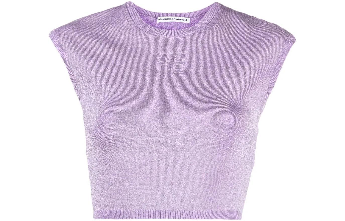 (Women) Alexander Wang Purple Sleeveless Crewneck Logo Tee for Women 4KC3231018-544