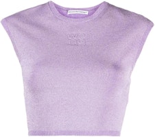 (Women) Alexander Wang Purple Sleeveless Crewneck Logo Tee for Women 4KC3231018-544 (Women) Alexander Wang Purple Sleeveless Crewneck Logo Tee for Women 4KC3231018-544