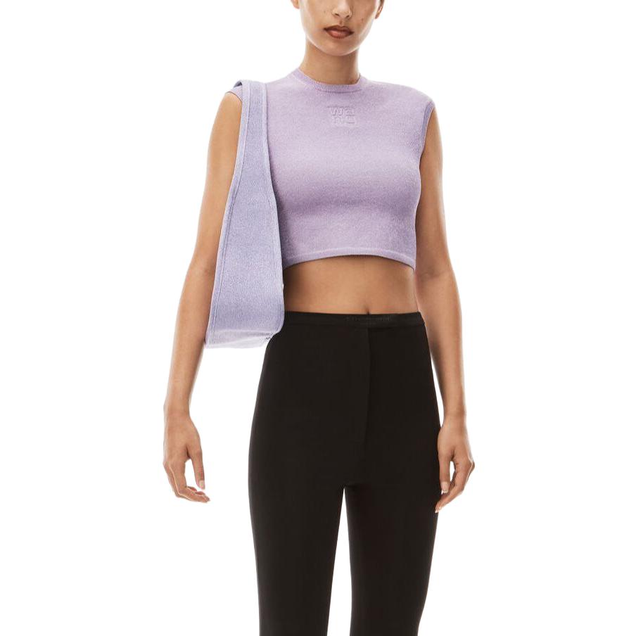 Purchase (W) アレキサンダーワン パープル ノースリーブ クルーネック ロゴTシャツ レディース 4KC3231018-544