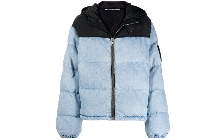 (Women) Alexander Wang Quilted Patchwork Jacket in Blue. 4DC2202796-453
