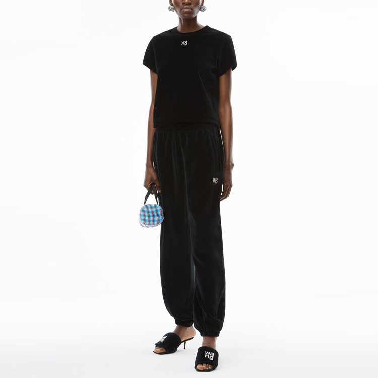 Lookbook (Women) Alexander Wang Rhinestone Logo Jogger Sweatpants Women’s Black 4CC3214111-001