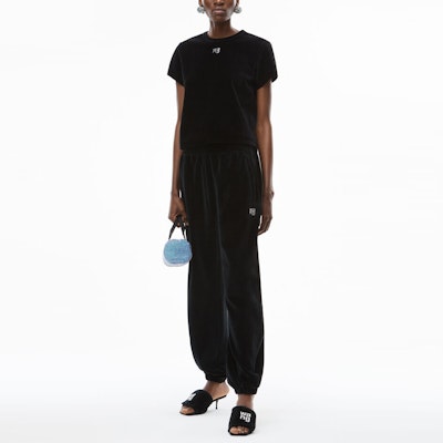 (Women) Alexander Wang Rhinestone Logo Jogger Sweatpants Women’s Black 4CC3214111-001 Lookbook (Women) Alexander Wang Rhinestone Logo Jogger Sweatpants Women’s Black 4CC3214111-001