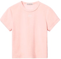 (Women) Alexander Wang Rhinestone Logo Pink Short Sleeve T-Shirt . 4CC3211253-691 (Women) Alexander Wang Rhinestone Logo Pink Short Sleeve T-Shirt . 4CC3211253-691