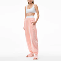Lookbook (Women) Alexander Wang Rhinestone Logo Slim Fit Jogger Sweatpants Pink. 4CC3214111-691