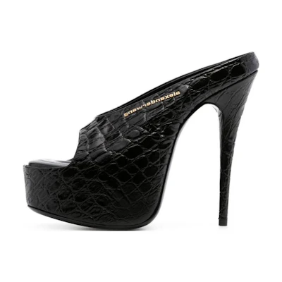 (W) Alexander Wang Round Toe CMFT Slide 'Black'