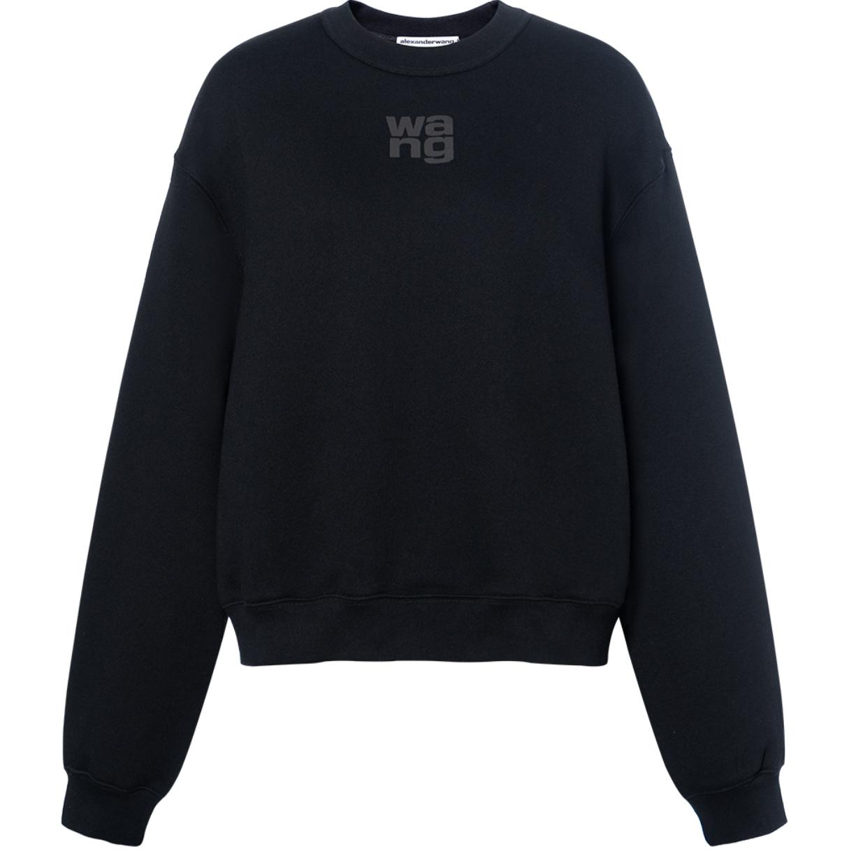 (Women) Alexander Wang Rubber Logo Crewneck Sweatshirt with Foam Logo Design. 4CC3211285-001