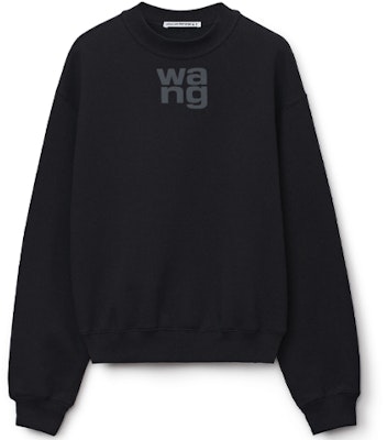 (Women) Alexander Wang Rubber Logo Crewneck Sweatshirt with Foam Logo Design. 4CC3211285-001 Order (Women) Alexander Wang Rubber Logo Crewneck Sweatshirt with Foam Logo Design. 4CC3211285-001