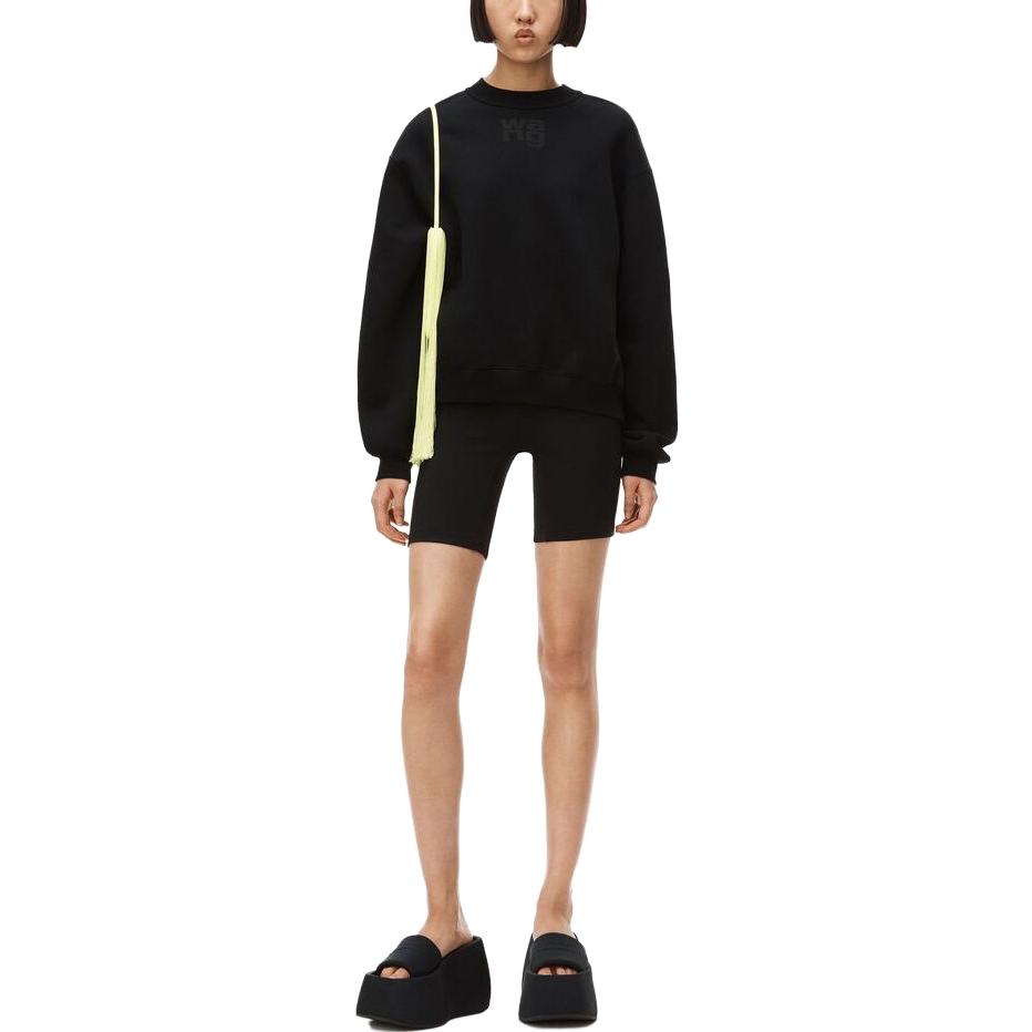 Lookbook (Women) Alexander Wang Rubber Logo Crewneck Sweatshirt with Foam Logo Design. 4CC3211285-001
