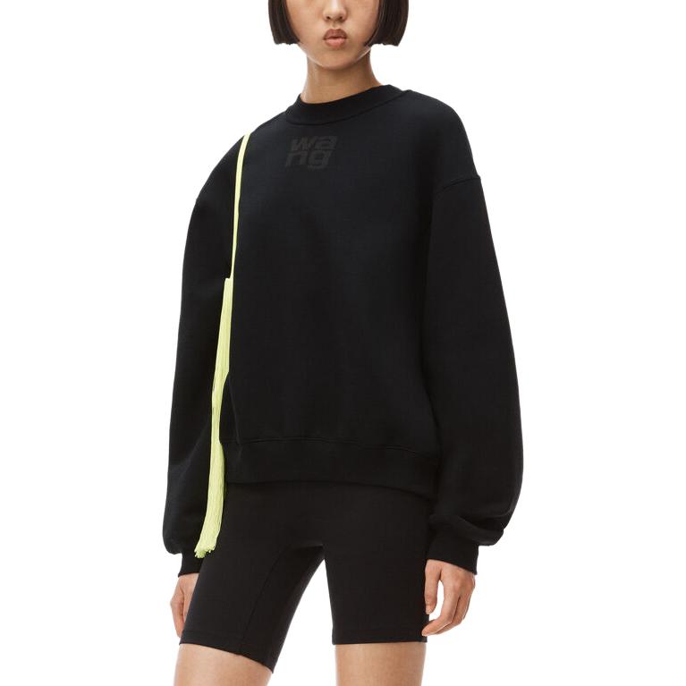 Shop (Women) Alexander Wang Rubber Logo Crewneck Sweatshirt with Foam Logo Design. 4CC3211285-001