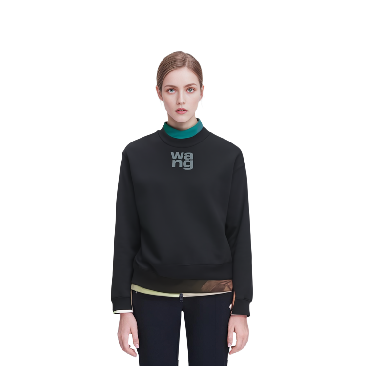 Details for (Women) Alexander Wang Rubber Logo Crewneck Sweatshirt with Foam Logo Design. 4CC3211285-001