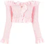 Buy (W) アレクサンダー ワン ラッフル オフショルダー クロップトップ ピンク - ファッション シャツ 1CC3222392958