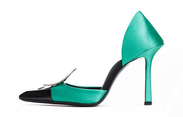 (W) Alexander Wang Satin High Heels 'Green'