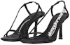Shop (Women) Alexander Wang Satin Logo Lace High Heel Sandals 'Black' 30122S006001