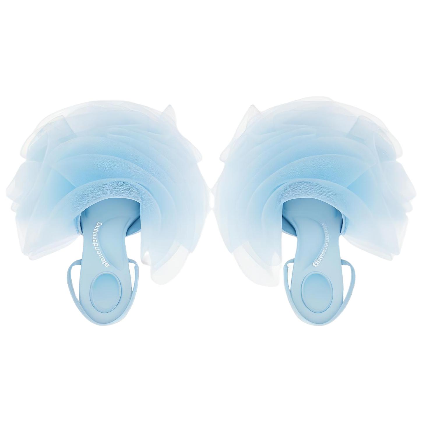 (W) Alexander Wang Satin Polyester Open-Toe Slip-On 'Blue' 圖 5