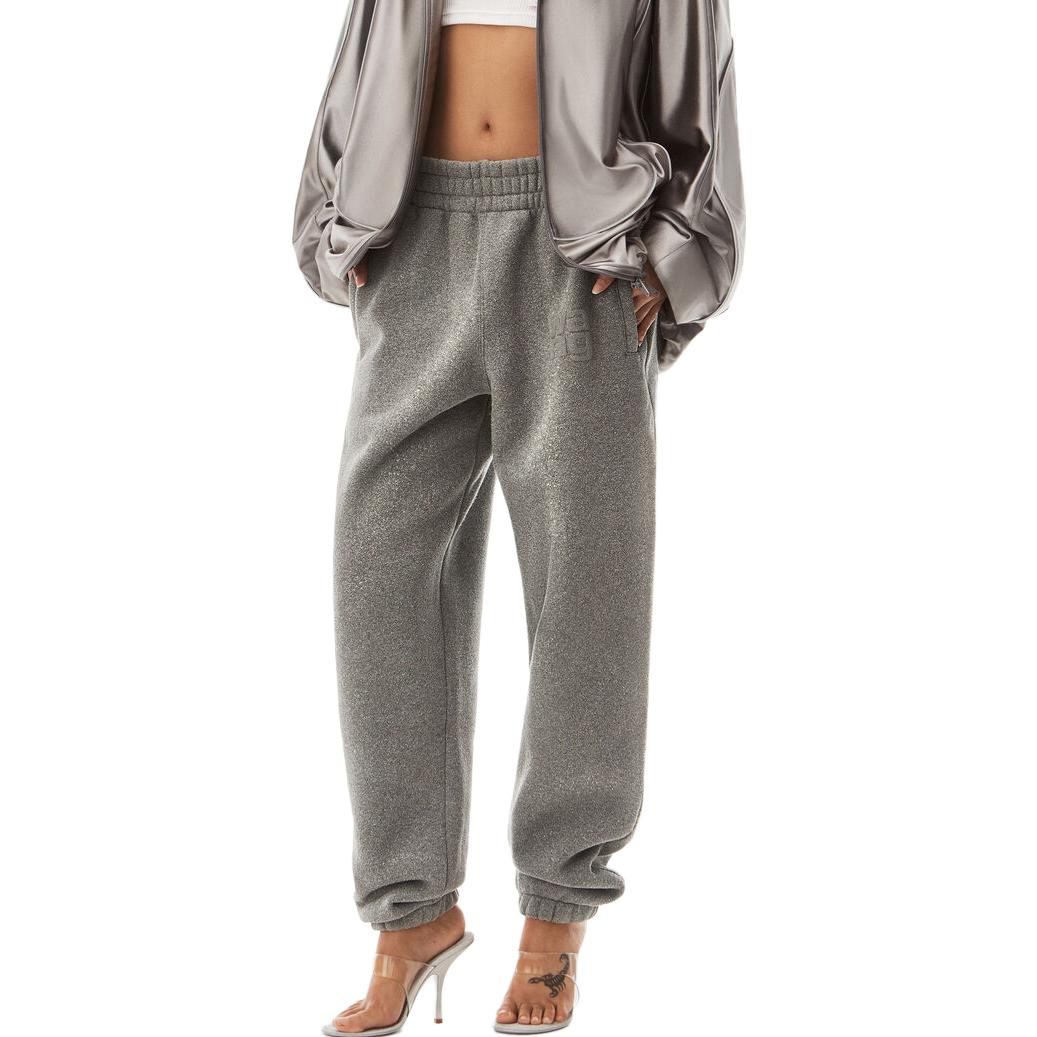 Purchase (W) Alexander Wang Pantalones Jogger Grises Brillantes Mujer Ropa Deportiva Casual. 4CC3234385-079