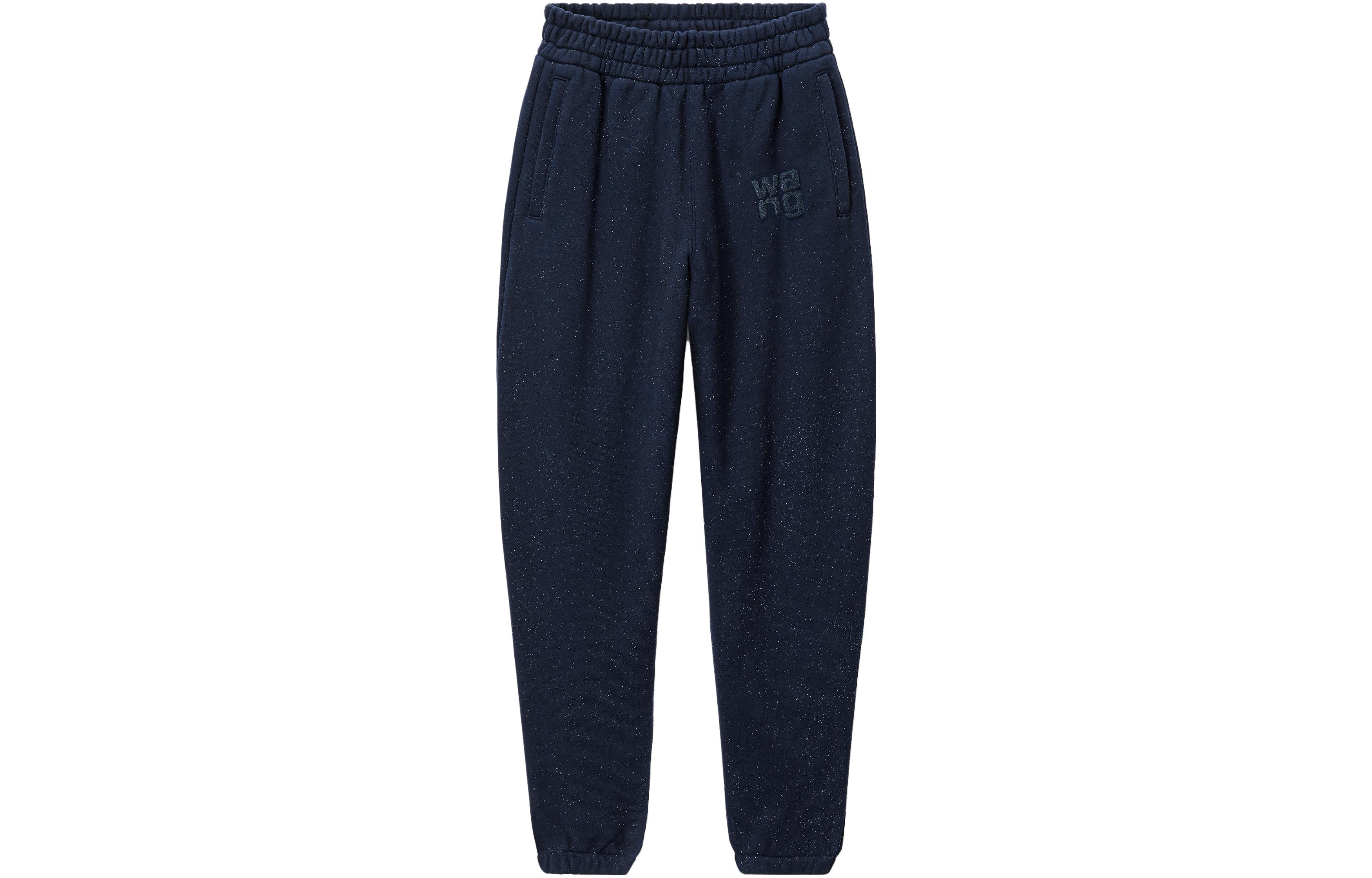 (Women) Alexander Wang Shiny Sequin Logo Jogger Pants Women’s Casual Blue 4CC3234385-065