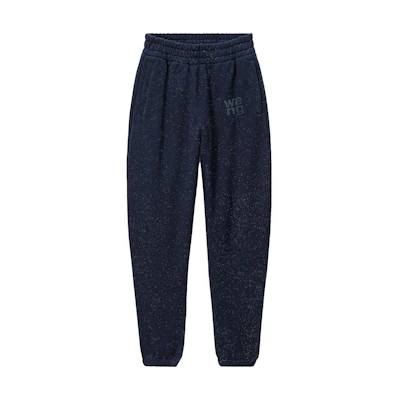 (Women) Alexander Wang Shiny Sequin Logo Jogger Pants Women’s Casual Blue 4CC3234385-065