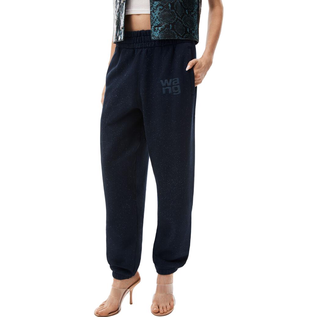 Purchase (W) アレキサンダー ワン シャイニー スパンコール ロゴ ジョガーパンツ レディース ブルー 4CC3234385-065