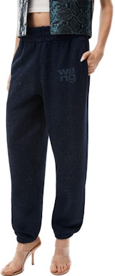 (W) アレキサンダー ワン シャイニー スパンコール ロゴ ジョガーパンツ レディース ブルー 4CC3234385-065 Purchase (W) アレキサンダー ワン シャイニー スパンコール ロゴ ジョガーパンツ レディース ブルー 4CC3234385-065