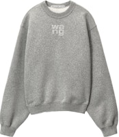 (Women) Alexander Wang Shiny Series Oversized Grey Crewneck Sweatshirt for Women. 4CC3231658-079 (Women) Alexander Wang Shiny Series Oversized Grey Crewneck Sweatshirt for Women. 4CC3231658-079
