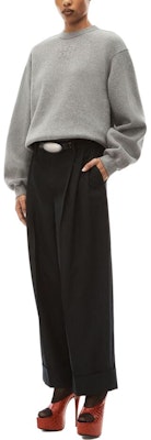 (Women) Alexander Wang Shiny Series Oversized Grey Crewneck Sweatshirt for Women. 4CC3231658-079 Lookbook (Women) Alexander Wang Shiny Series Oversized Grey Crewneck Sweatshirt for Women. 4CC3231658-079