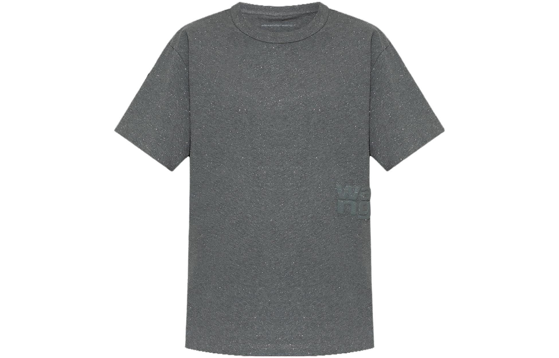 Buy (Women) Alexander Wang Shiny Series Oversized T-Shirt Women’s Crew Neck Gray 4CC3231415-079