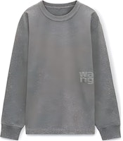 (Women) Alexander Wang Shiny Series Plain Knit Long Sleeve Oversized Tee Women Concrete Grey 4CC3231413079 (Women) Alexander Wang Shiny Series Plain Knit Long Sleeve Oversized Tee Women Concrete Grey 4CC3231413079