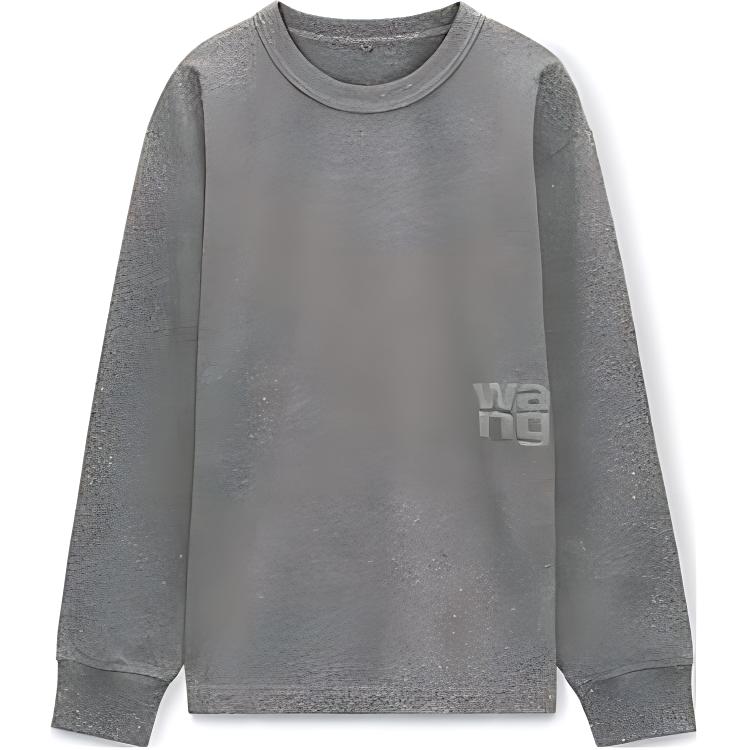 Order (W) 亚历山大王闪亮系列纯色长袖宽松T恤女士混凝土灰 4CC3231413079