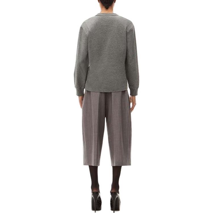 Shop (W) 亚历山大王闪亮系列纯色长袖宽松T恤女士混凝土灰 4CC3231413079