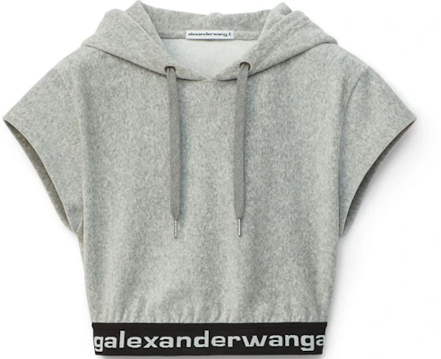 (Women) Alexander Wang Short Corduroy Logo Hoodie for Women 4CC1201106 Purchase (Women) Alexander Wang Short Corduroy Logo Hoodie for Women 4CC1201106
