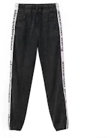 Order (Women) Alexander Wang Side Logo Jogger Jeans for Women Black 4D994391CF