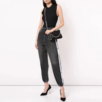 Shop (Women) Alexander Wang Side Logo Jogger Jeans for Women Black 4D994391CF