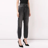 Purchase (Women) Alexander Wang Side Logo Jogger Jeans for Women Black 4D994391CF