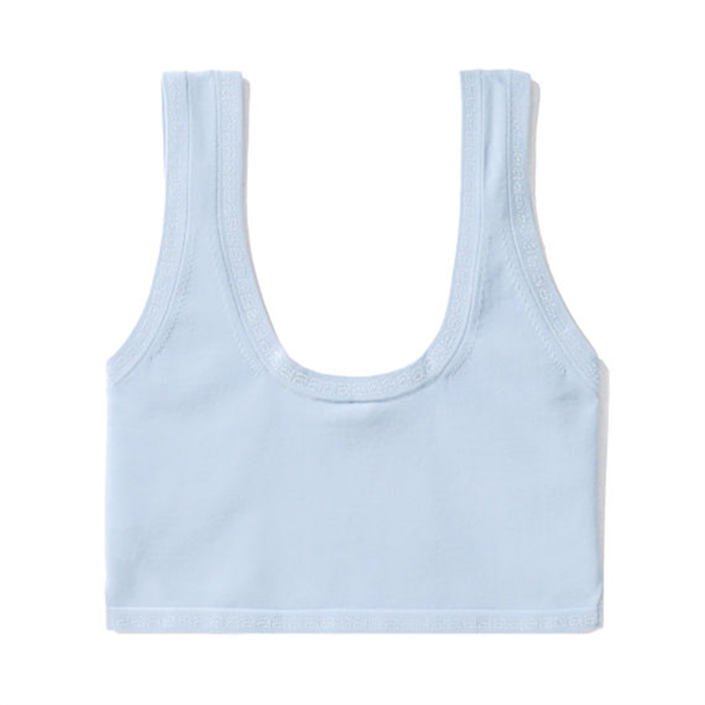 (Women) Alexander Wang Simple Logo Trim Sleeveless Crop Top Tank ADWTP231018XL