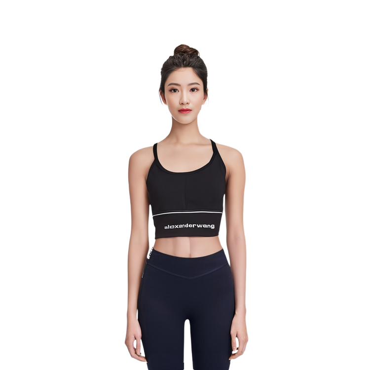 Details for (W) Alexander Wang Dress Tanpa Lengan Hitam dengan Desain Tali Logo Lebar 1CC2216376-001