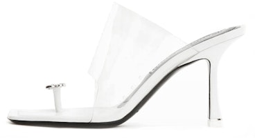 (Women) Alexander Wang Slides 'Elegant Crystal Logo White' 30221S071100 (Women) Alexander Wang Slides 'Elegant Crystal Logo White' 30221S071100