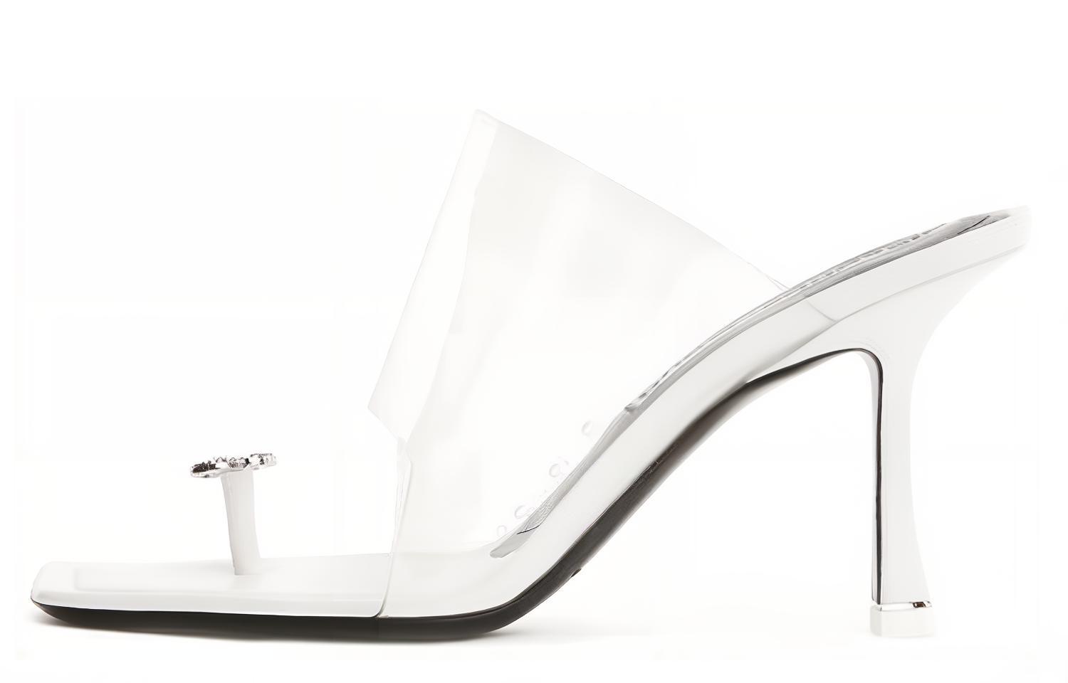 (Women) Alexander Wang Slides 'Elegant Crystal Logo White' 30221S071100
