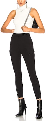 (W) Alexander Wang Pantalones Negros Slim Fit Mujer con Cremalleras y Múltiples Bolsillos. 1W374009E4-001 Lookbook (W) Alexander Wang Pantalones Negros Slim Fit Mujer con Cremalleras y Múltiples Bolsillos. 1W374009E4-001